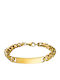 Art Collection Men's Handcuff Bracelet Gold Plated Stainless Steel
