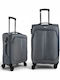 Diplomat The Lisbon Collection Set Fabric Gray Suitcases Max Height 68cm with 4 Wheels Set of 2 Pieces