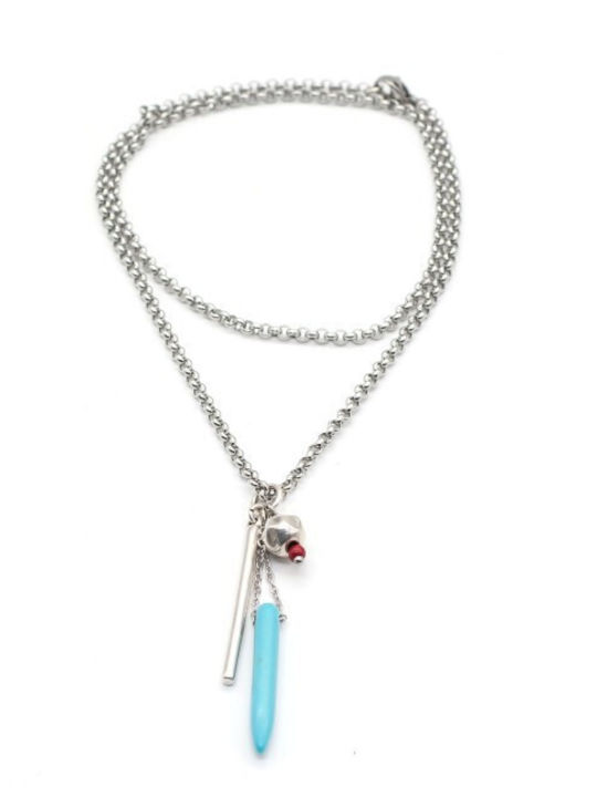 Irmelia Necklace From Steel Turquoise