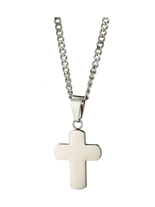 Art Collection Men's Steel Cross with Chain
