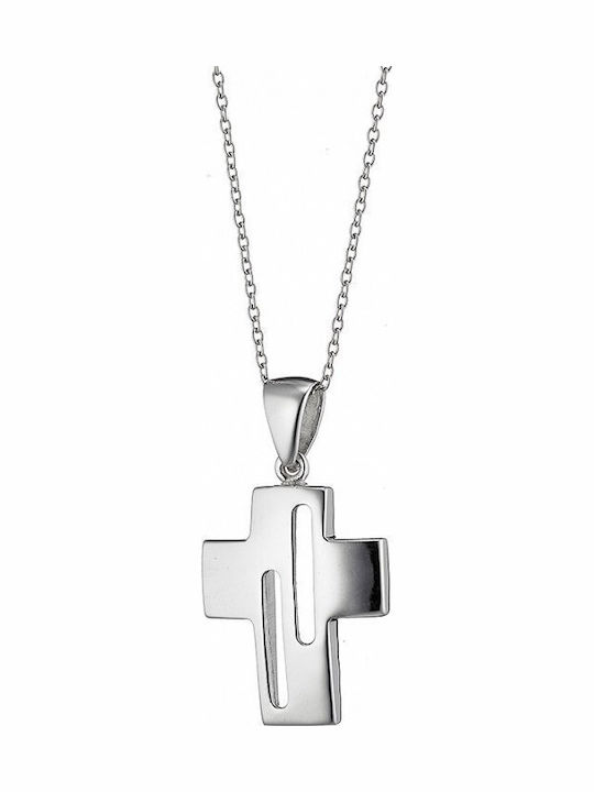 Oxzen Men's Silver Cross with Chain