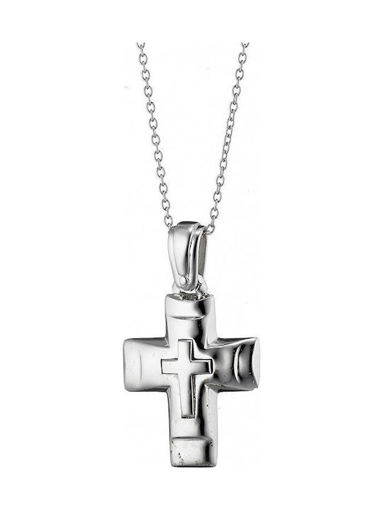 Oxzen Men's Silver Cross with Chain