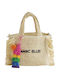 Fabric Women's Tote Handbag Beige