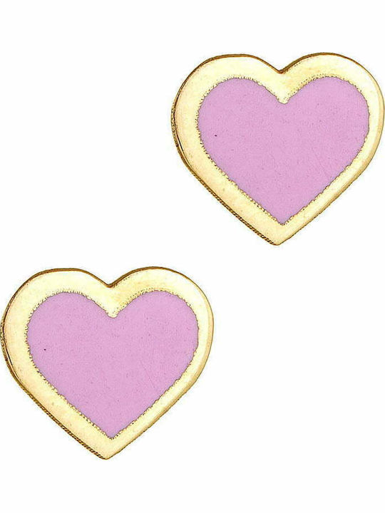 Ioannis Kosmima Kids Earrings Studs Heart In 9K Gold