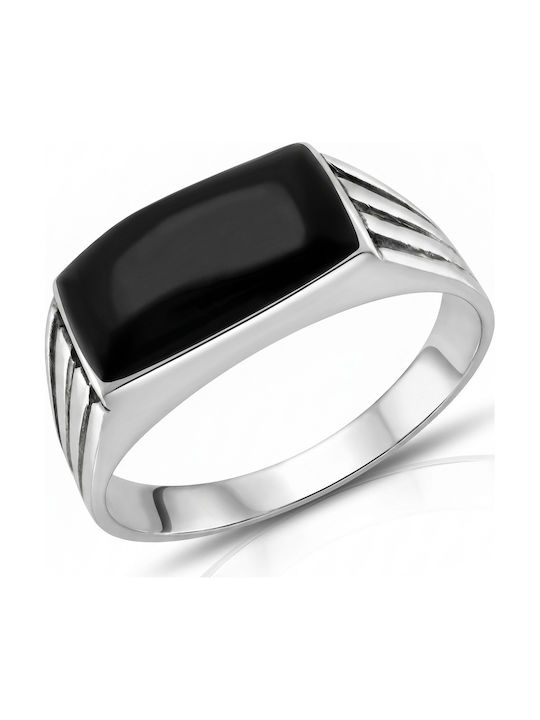 Kiriakos Gofas Men's Ring with Zircon Silver