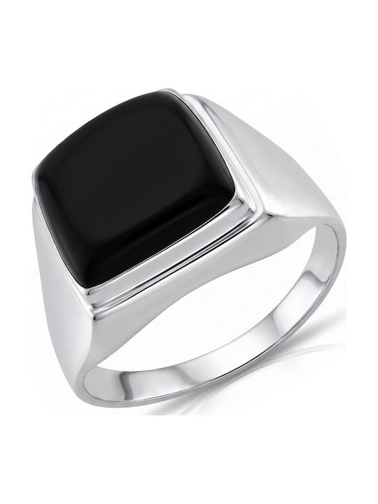Kiriakos Gofas Men's Ring with Zircon from Silver