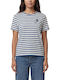 Women's Striped Yellow-White-Blue T-shirt