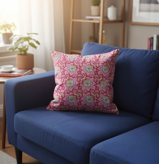 Oxygen Калъф За Възглавница Eco Text Fabric Розов 45x45см