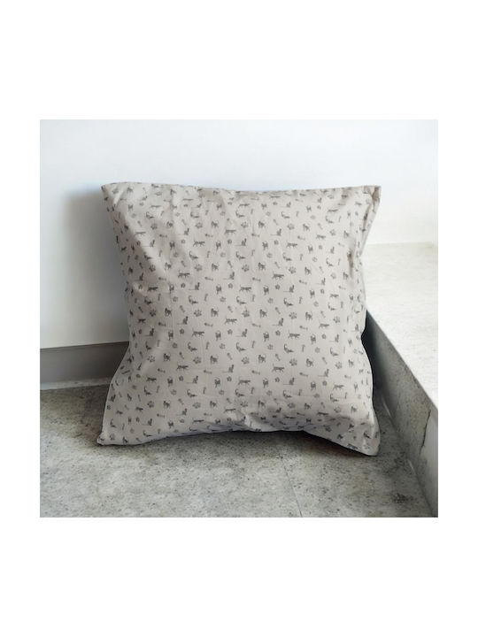 Oxygen Διακοσμητική Μαξιλαροθήκη Little Grey Cats Γκρι 45x45εκ.