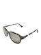 Men's Sunglasses with Horn-Rimmed Frame Pure Grey Polarized