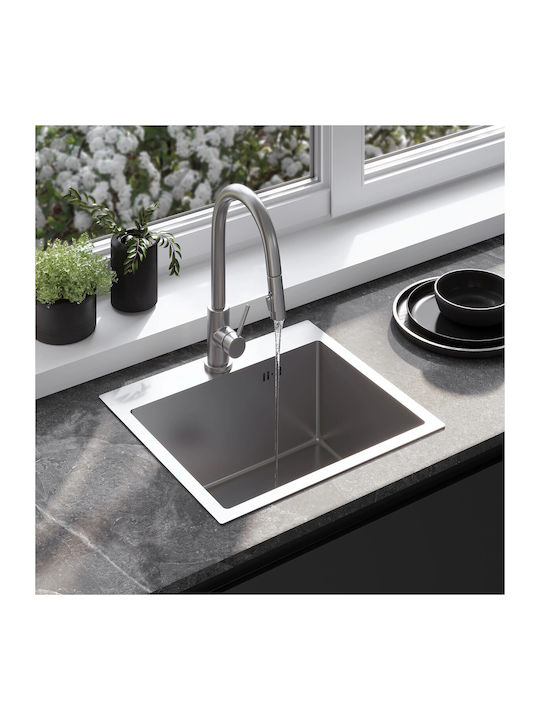 Rea Drop-In Küchenspüle Inox Satiniert M45xB50cm Silber