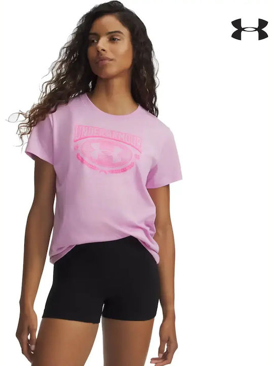 Under Armour Γυναικεία Μπλούζα Κοντομάνικη Ροζ