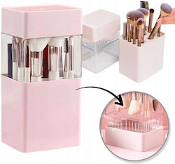 ecarla Make-up Zubehör Aufbewahrungskoffer für Kosmetika Rosa 12 Stück