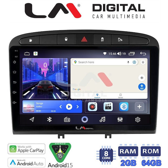 LM Digital Ηχοσύστημα Αυτοκινήτου για Peugeot 308 2007>2012 (Bluetooth/USB/WiFi/GPS/Apple-Carplay/Android-Auto)