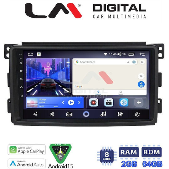 LM Digital Car Audio System for Smart ForFour / ForTwo 2007>2010 Bluetooth USB Wi-Fi GPS Apple CarPlay Android Auto