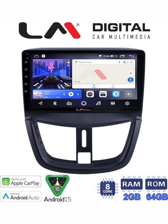 LM Digital Car Audio System for Peugeot 207 2007-2013 Bluetooth USB Wi-Fi GPS Apple CarPlay Android Auto