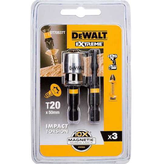 Dewalt Dt70537t-qz Collection Screwdriver Bits Flextorq Torxx T20 Magnetizer Set 3 Pieces