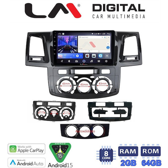 LM Digital Ηχοσύστημα Αυτοκινήτου για Toyota Hilux 2005 2016 με Clima+A/C (Bluetooth/USB/WiFi/GPS/Apple-Carplay/Android-Auto)