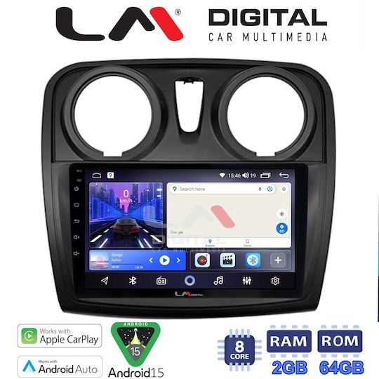 LM Digital Ηχοσύστημα Αυτοκινήτου για Dacia Sandero 2012 2019 (Bluetooth/USB/WiFi/GPS/Apple-Carplay/Android-Auto)
