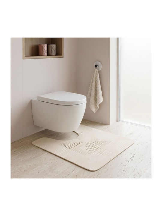 Tendance Covoraș De Baie Pentru Toaletă Bej Marmorat 45x50cm