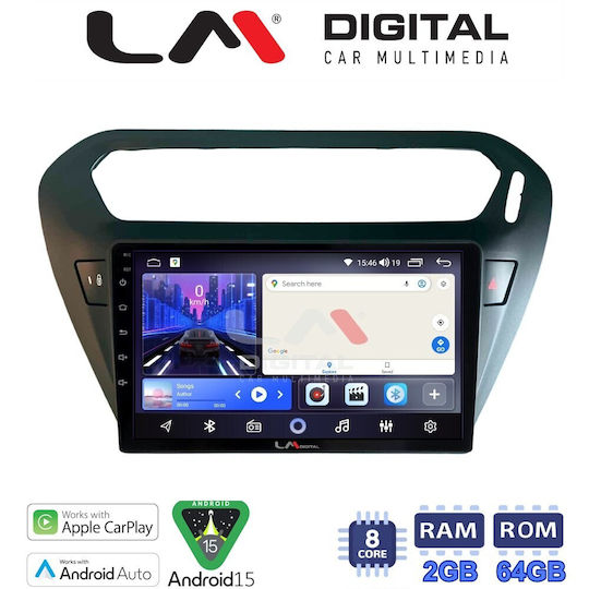 LM Digital Ηχοσύστημα Αυτοκινήτου για Peugeot 301 Citroen C-Elysee 2012 (Bluetooth/USB/WiFi/GPS/Apple-Carplay/Android-Auto)