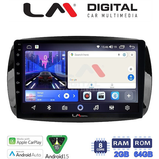 LM Digital Ηχοσύστημα Αυτοκινήτου για Smart ForTwo / ForFour 2015 (Bluetooth/USB/WiFi/GPS/Apple-Carplay/Android-Auto)