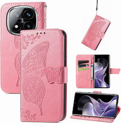 Tel1 Xiaomi Redmi Note 14 Pro 5g 14 Pro Plus 5g Poco X7 5g Butterfly Flower Embossed Handyhülle Buch Rosa Tel1 Xiaomi Redmi Note 14 Pro 5g 14 Pro Plus 5g Poco X7 5g Butterfly Flower Embossed Handyhülle Buch Rosa