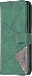 Tel1 Tcl 40 Nxtpaper 4g Magnetic Buckle Rhombus Book Mobile Phone Case Green