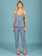 Women's Cotton Pantaloons in Relaxed Fit Checked Blue