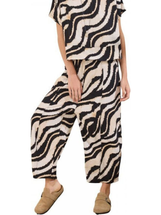 Namaste Damen Stoffhose Schwarz