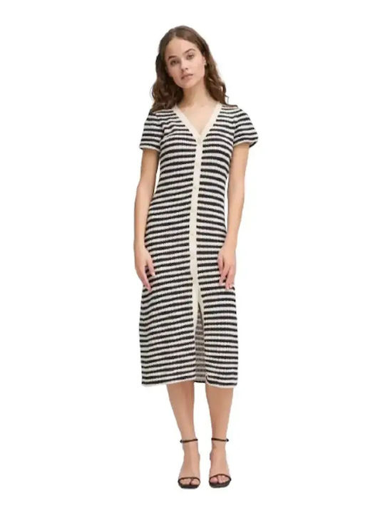 Καλοκαιρινό Midi Φόρεμα Black Birch Stripe