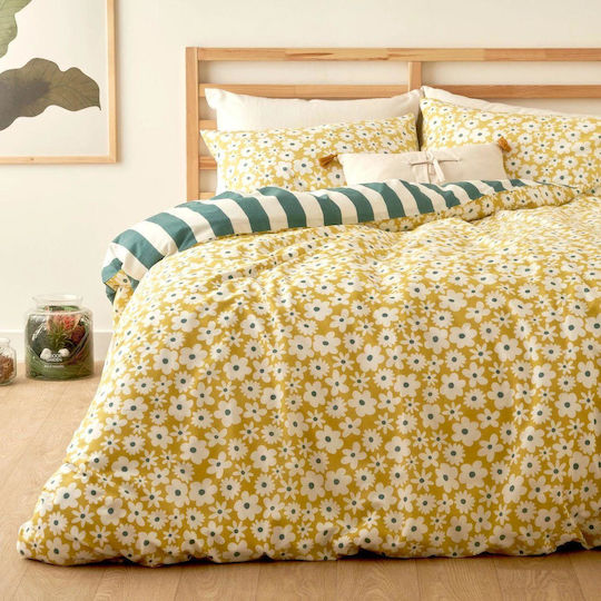 Double Coverlet Set Yellow 200x210cm 4 Pieces