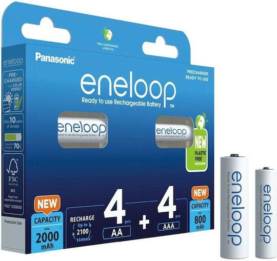 Panasonic Eneloop Επαναφορτιζόμενες Μπαταρίες AA Ni-MH 2000mAh 4τμχ