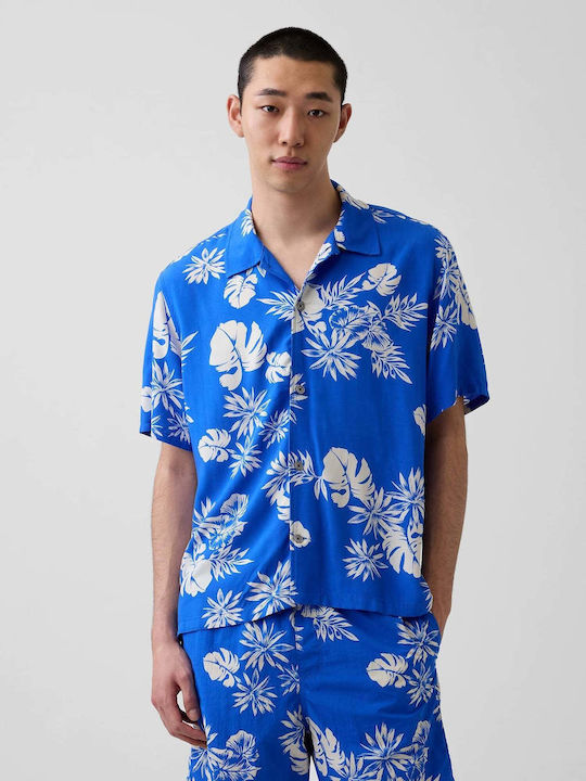 GAP Κοντομάνικο Πουκάμισο Floral Blue Floral