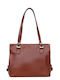 Leather Women's Satchel Bag Tabac Brown