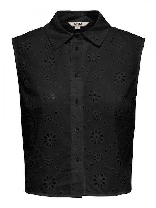 Only Sleeveless Women's Shirt Black