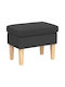Fabric Upholstered Footstool Dark Gray 55x35x41cm