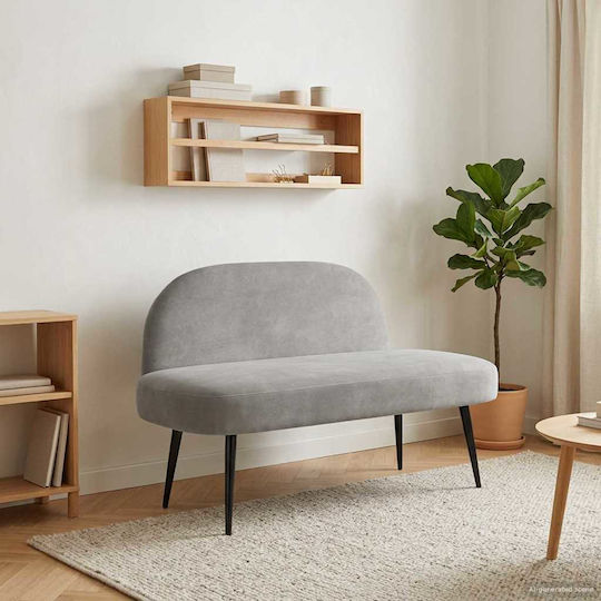 vidaXL Hocker Für Das Wohnzimmer Mit Leder Mit Offenem Grau 76x110x60cm