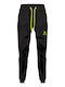 Men's Sweatpants Glossy with Elastic Black Fluo Yellow