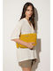 Fabric Women's Handbag Yellow