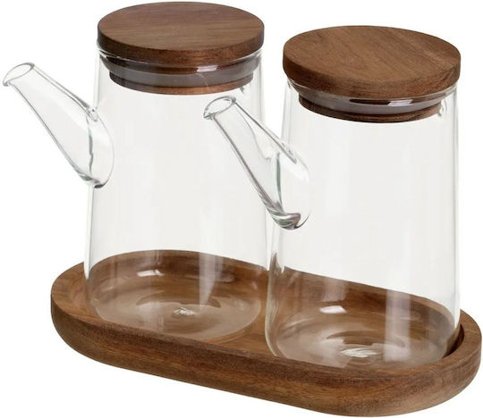 HowHomely Σετ Λαδόξιδο Ξύλινο με Ροή 300ml