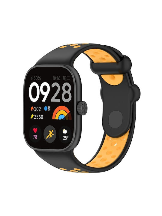 Λουράκι Σιλικόνης Redmi Watch 6 5 4 Smart Band 9 Pro/8 Pro Black Yellow Oem