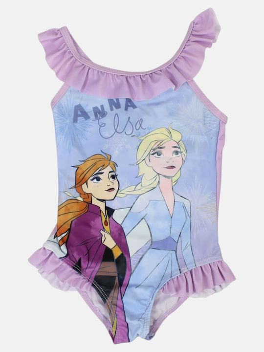 Disney Frozen Παιδικό Μαγιό Ολόσωμο Λιλα