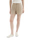 Women's Set with High Waist Athletic Beige Shorts