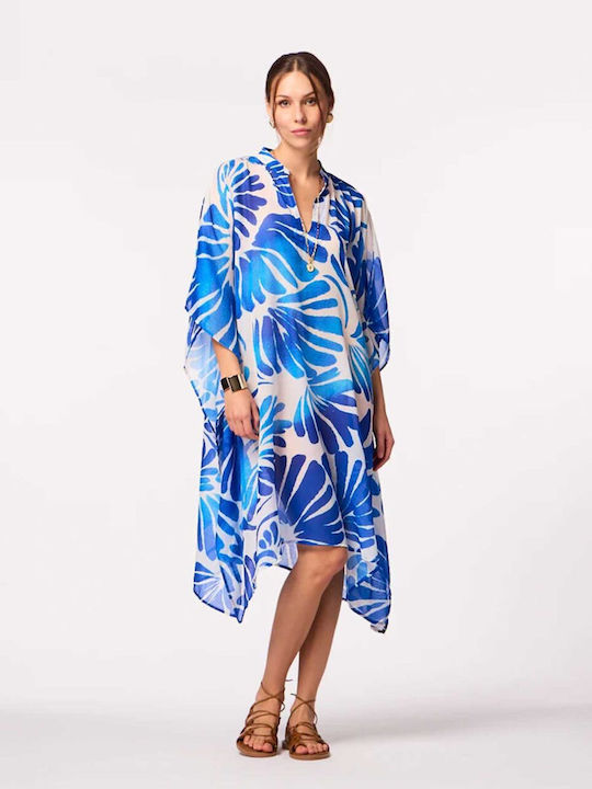 Achilleas Accessories Damen Maxi Kaftan Damenbademode Blau
