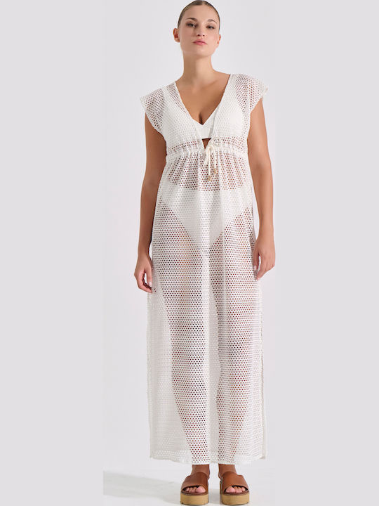 Milena by Paris Women's Mini White Beach Caftan 040307-White