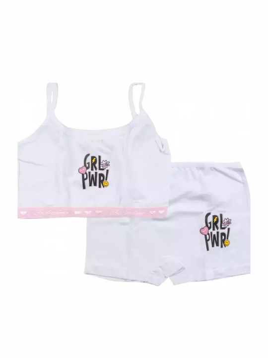 Online Kids Set Boxers With Tank Top White