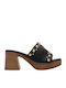 Mules with Chunky High Heel in Black Colour