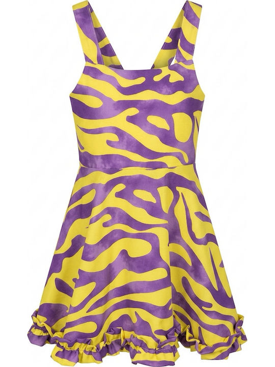 Παιδικό Φόρεμα Animal Print Κιτρινο Λιλα