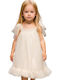 Mädchenkleid Ärmellos Tüll Weiß
